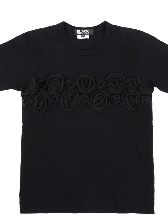 BLACK Comme des Garçons Tops - BLACK Comme des Garcons Womens Rose Motif T-Shirt Black - Size S